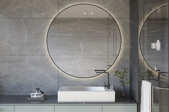 Espejo moderno con iluminación led integrada